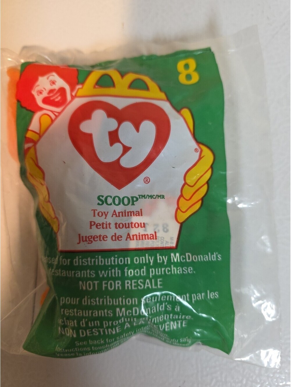 1998 McDonald's Happy Meal Toy Scoop #8 Ty Beanie Unopened
